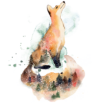 watercolor fox