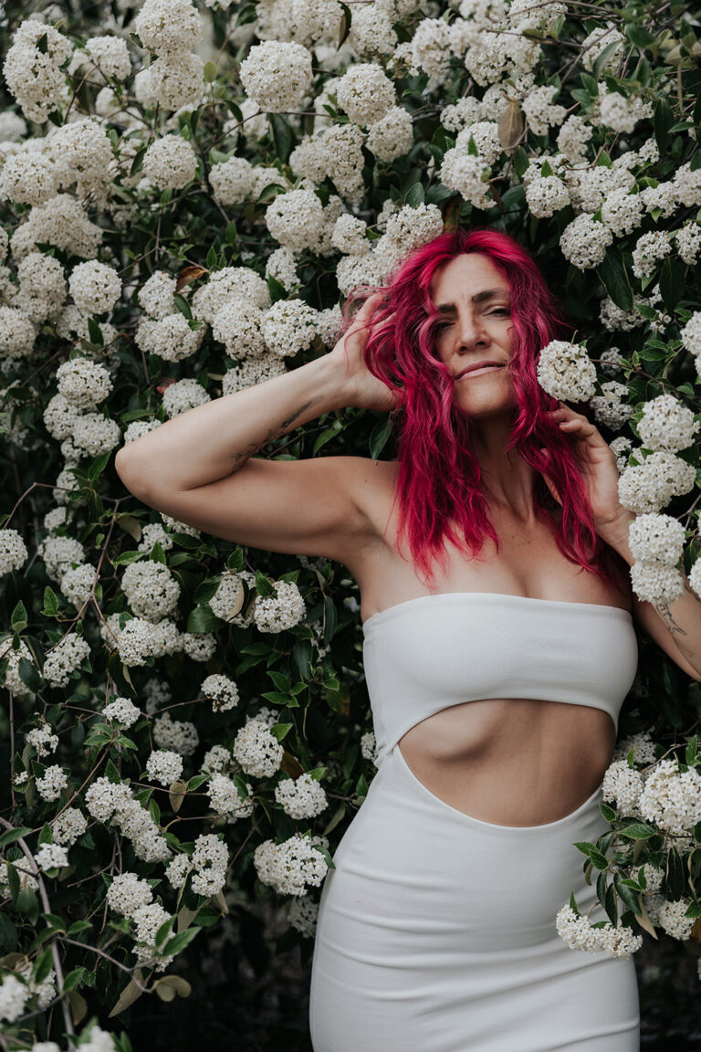 Self portrait Goddess in the spring with flowers