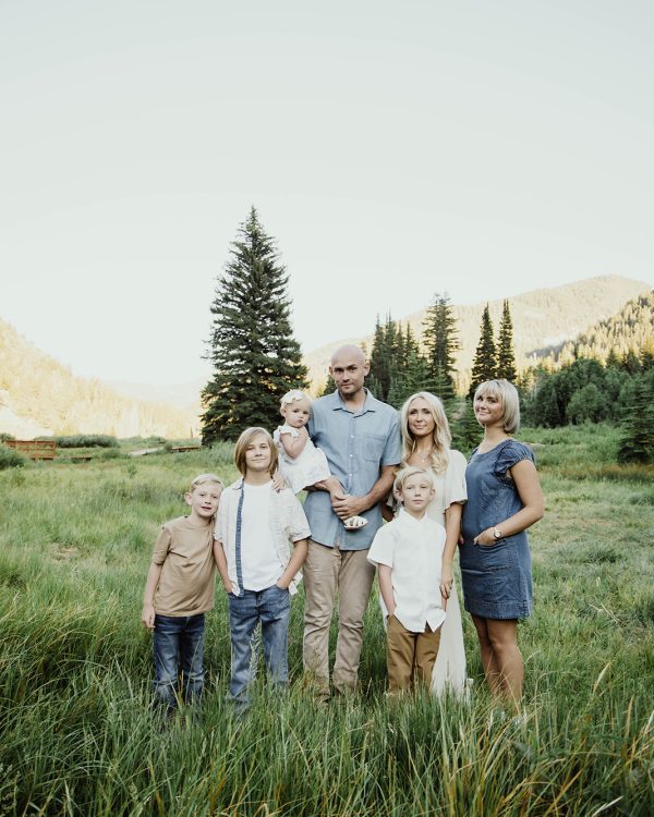 Family photos at Jordan Pines Campground