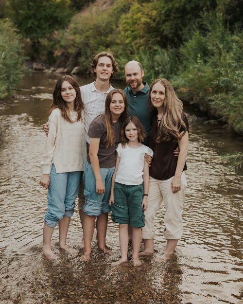 Family Picture in a river in