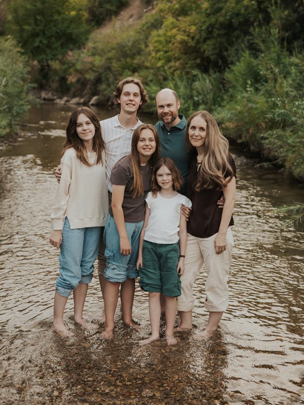 Family Picture in a river in