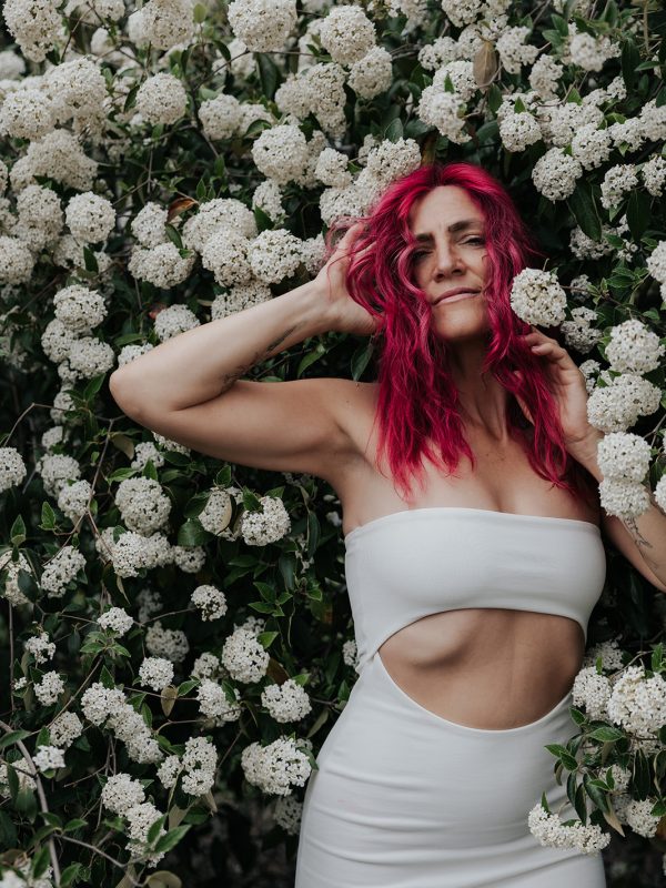 Self portrait Goddess in the spring with flowers